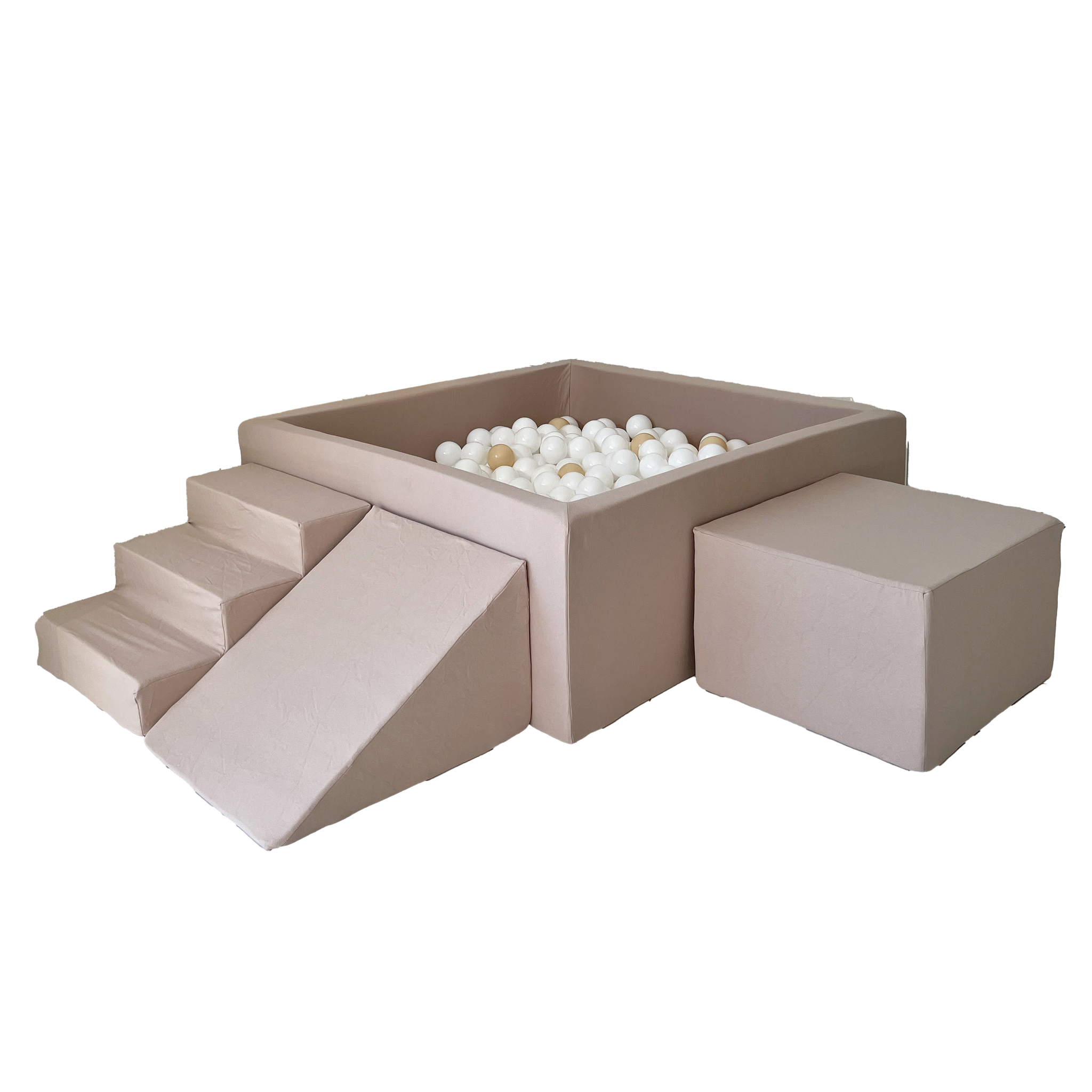 Moje | 3 Elementen + Ballenbad - Cotton Beige 106x106x40 cm + 400 Ballen