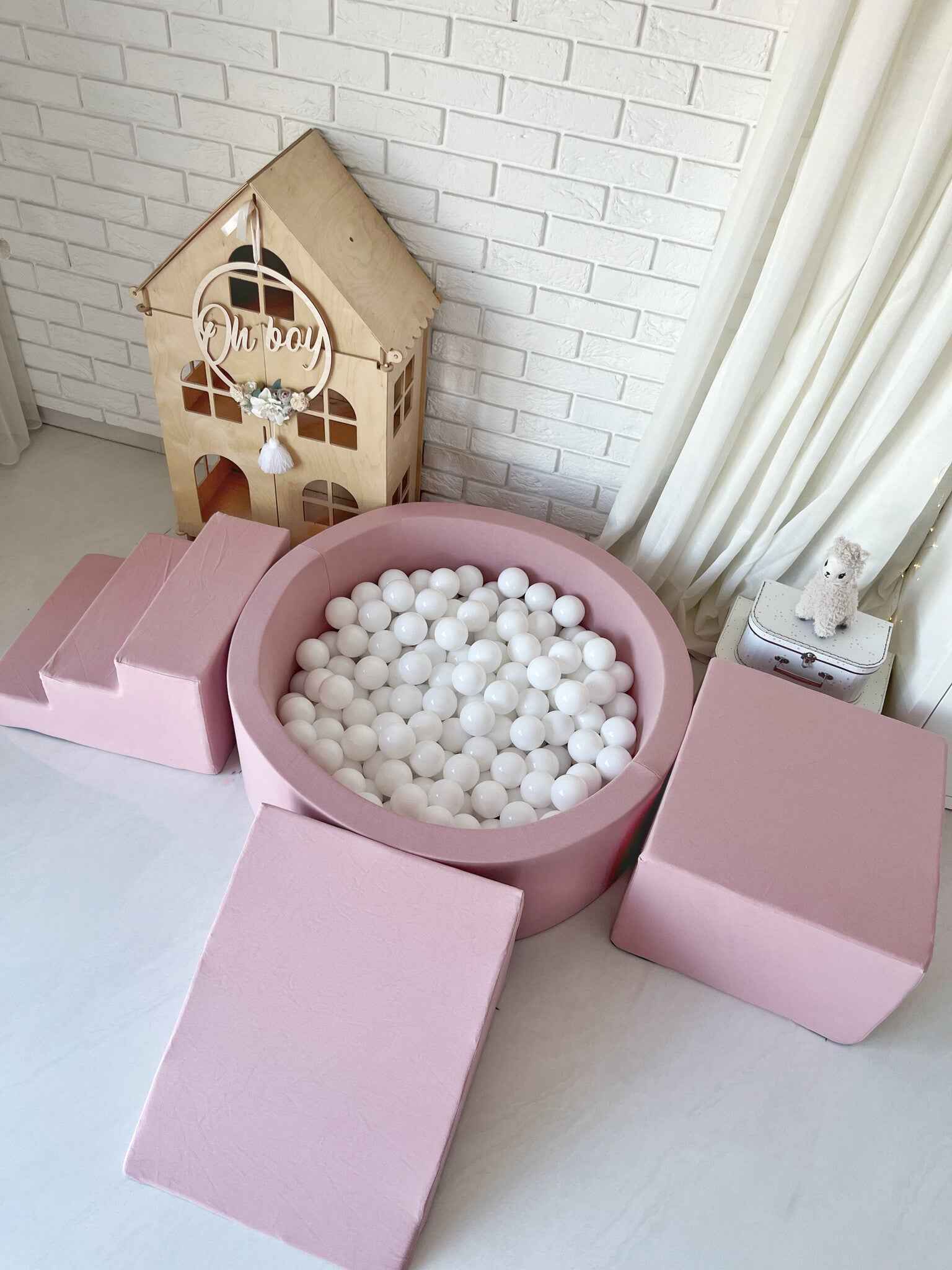 Moje | 3 Elementen + Ballenbad - Cotton Pink 90x30 cm + 200 Ballen