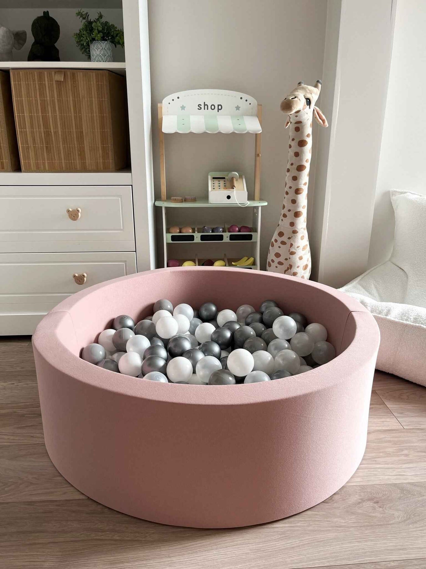 Moje | Cotton Bath Ball - Pink 90x30 cm + Balls