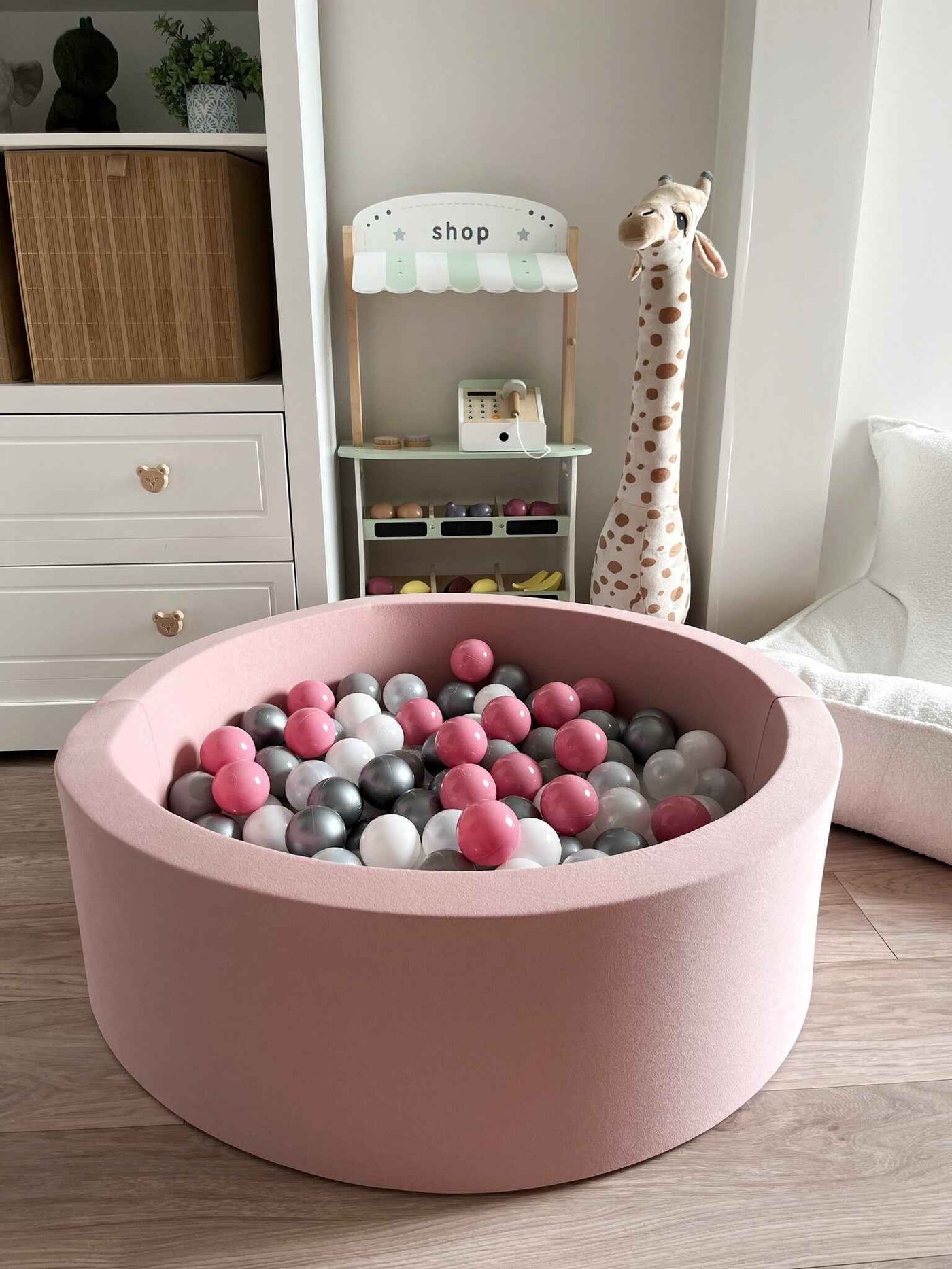 Moje | Cotton Bubble Bath - Pink 90x30 cm + Bath Balls