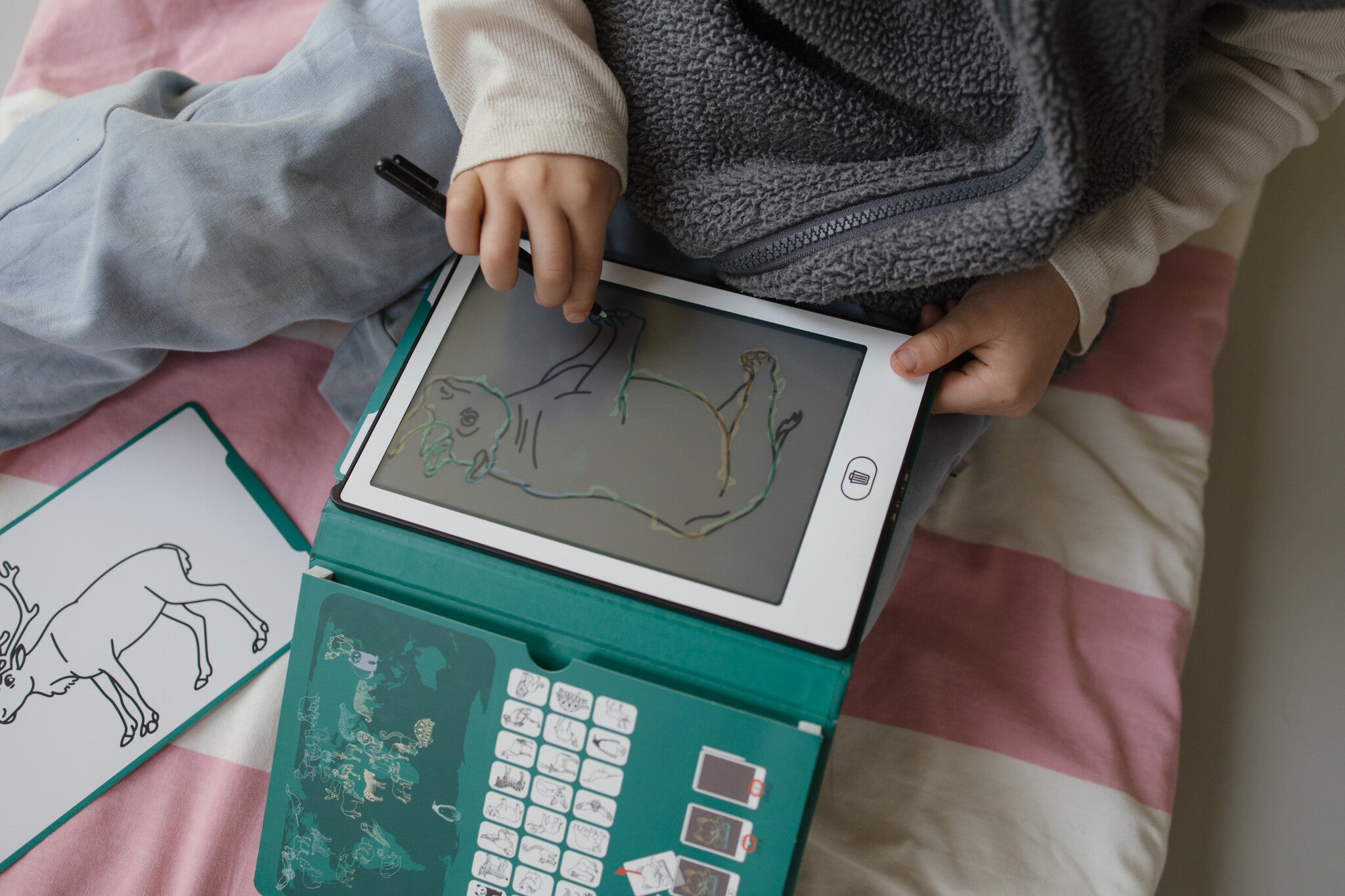 Kidywolf | Kidydraw Mini Tekentablet  Animals Around The World Groen