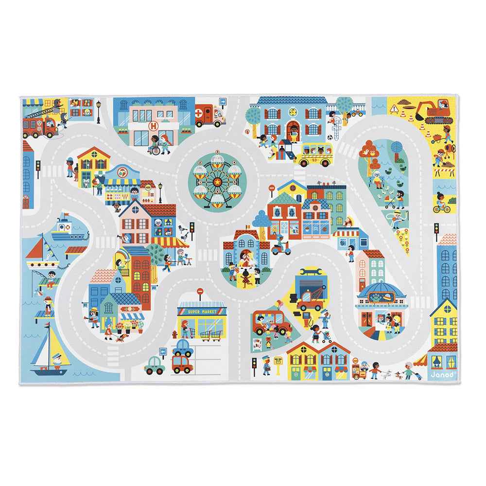 Janod | Cross Roads - City Play Mat with Circuit