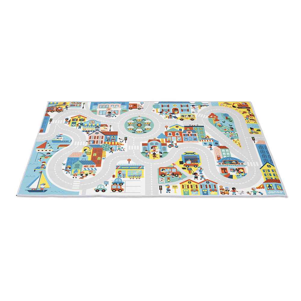 Janod | Cross Roads - City Play Mat with Circuit