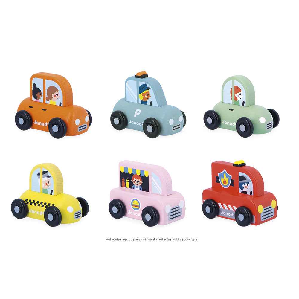 Janod | Cross Roads - City Green Wooden Car