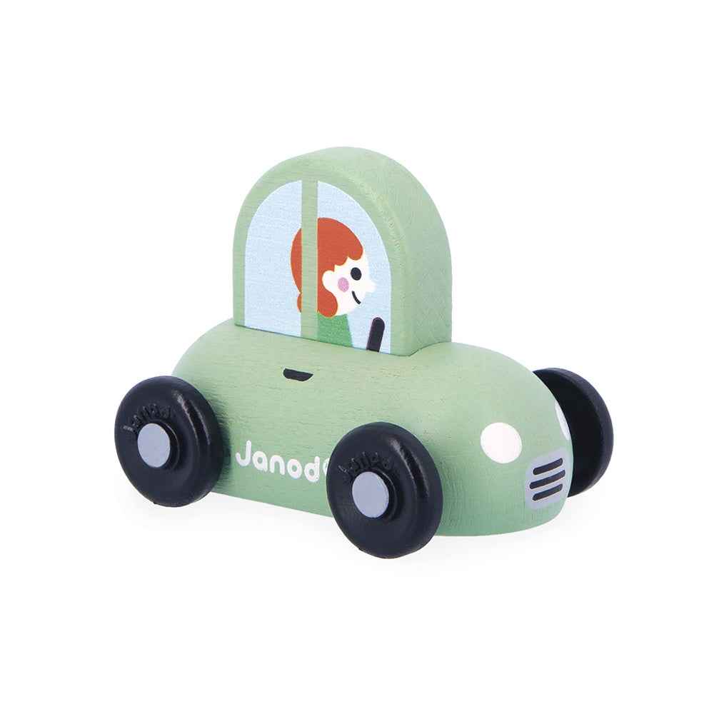 Janod | Cross Roads - Green Wooden City Car