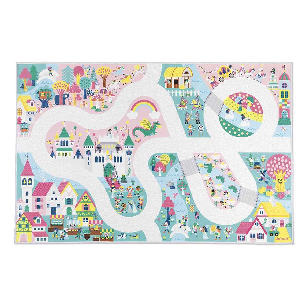 Janod | Cross Roads - Enchanted Kingdom Play Mat with Track