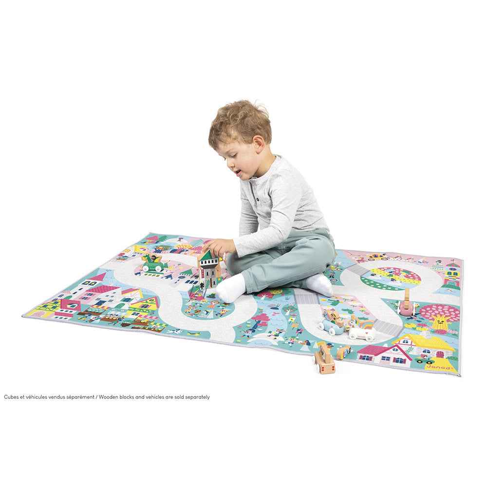 Janod | Cross Roads - Enchanted Kingdom Play Mat with Circuit