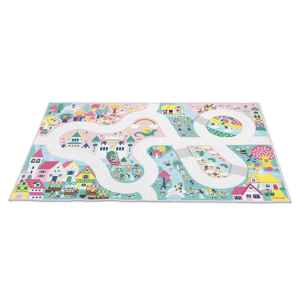 Janod | Cross Roads - Enchanted Kingdom Play Mat with Circuit