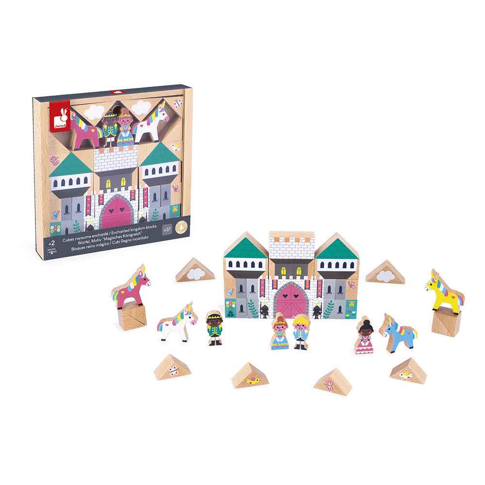 Janod | Cross Roads - Enchanted Kingdom 37 Wooden Block Set