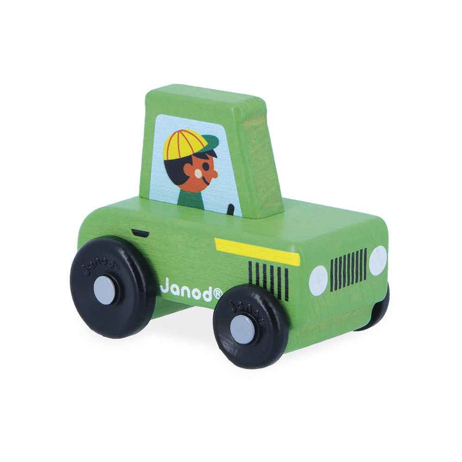 Janod | Cross Roads - Platteland Groene Houten Tractor