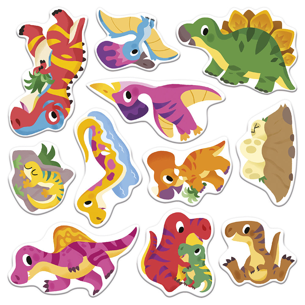 Janod | Creatieve Doos Met Dikke Repositioneerbare Dinosaurus Stickers - 2 Jaar Oud