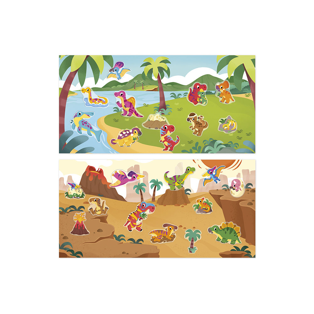 Janod | Creatieve Doos Met Dikke Repositioneerbare Dinosaurus Stickers - 2 Jaar Oud
