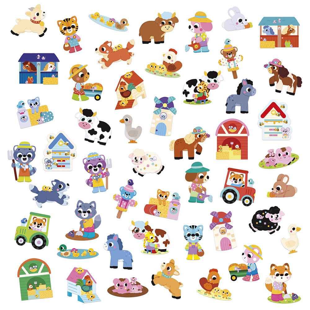 Janod | Large Farm Animal Stickers x50