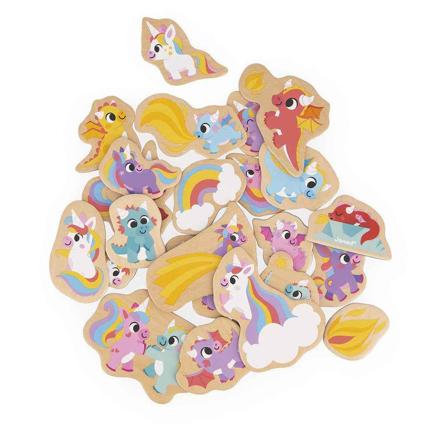 Janod | Unicorns and Dragons Magnets 24 Pieces