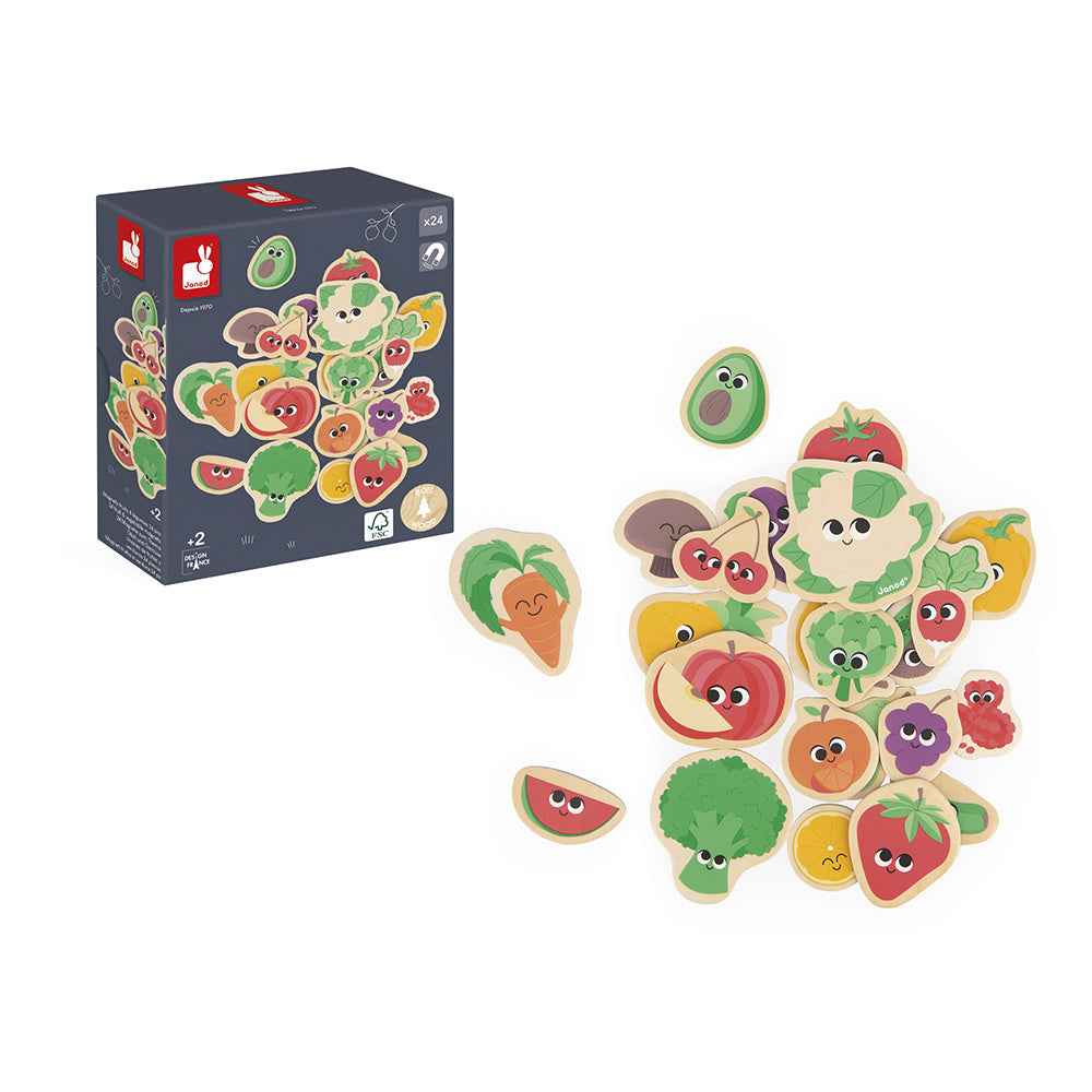 Janod | Fruit & Vegetable Magnets 24 Pieces
