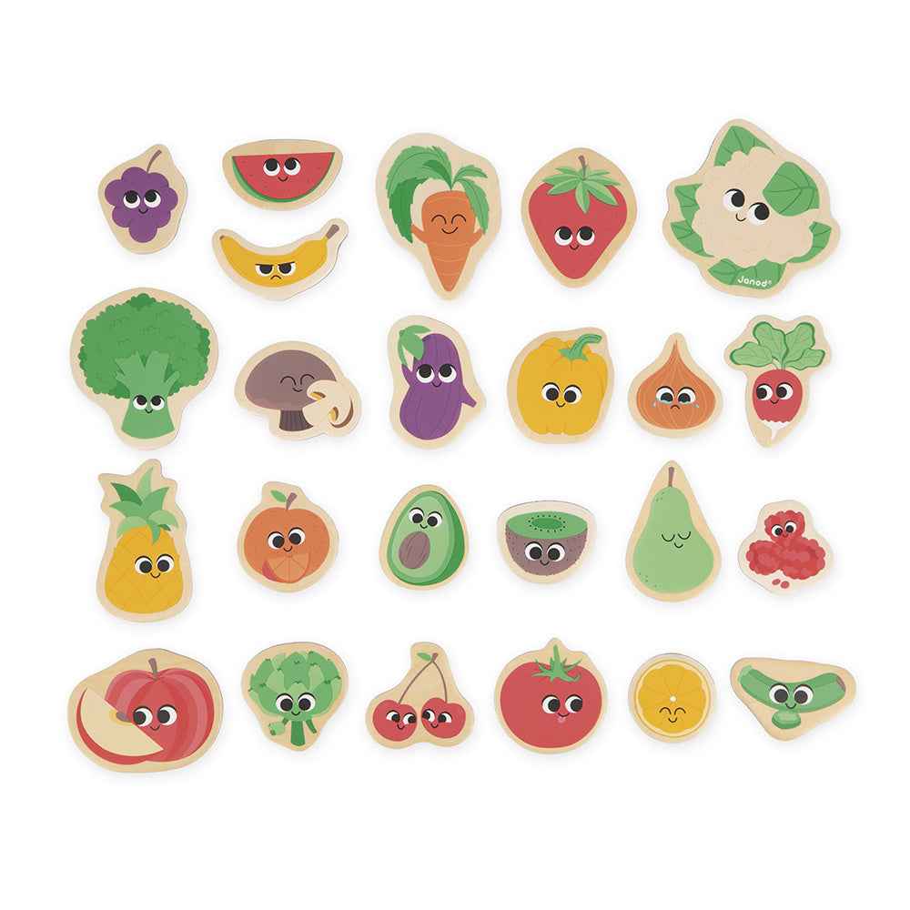 Janod | Fruit & Vegetable Magnets 24 Pieces