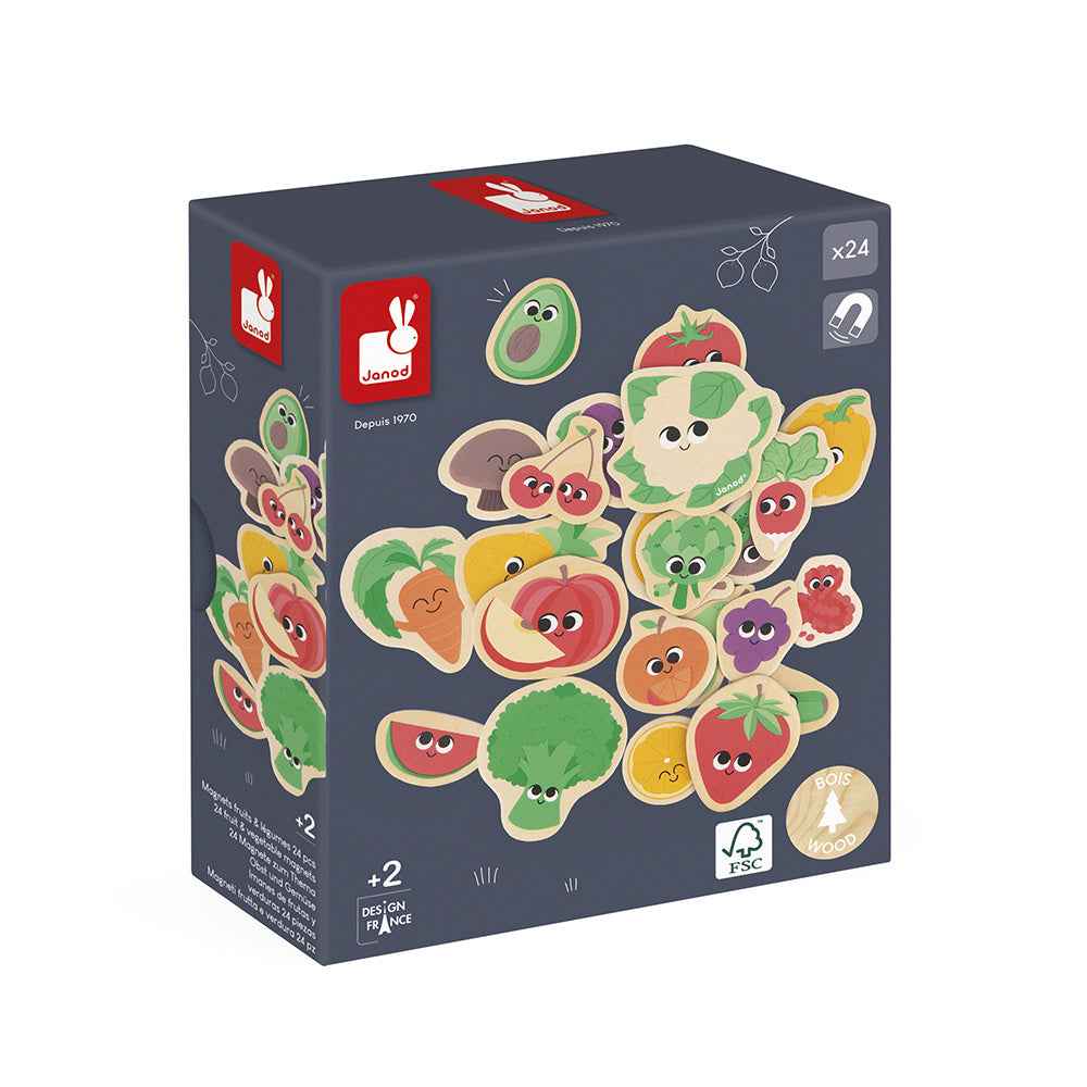 Janod | Fruit & Vegetable Magnets 24 Pieces