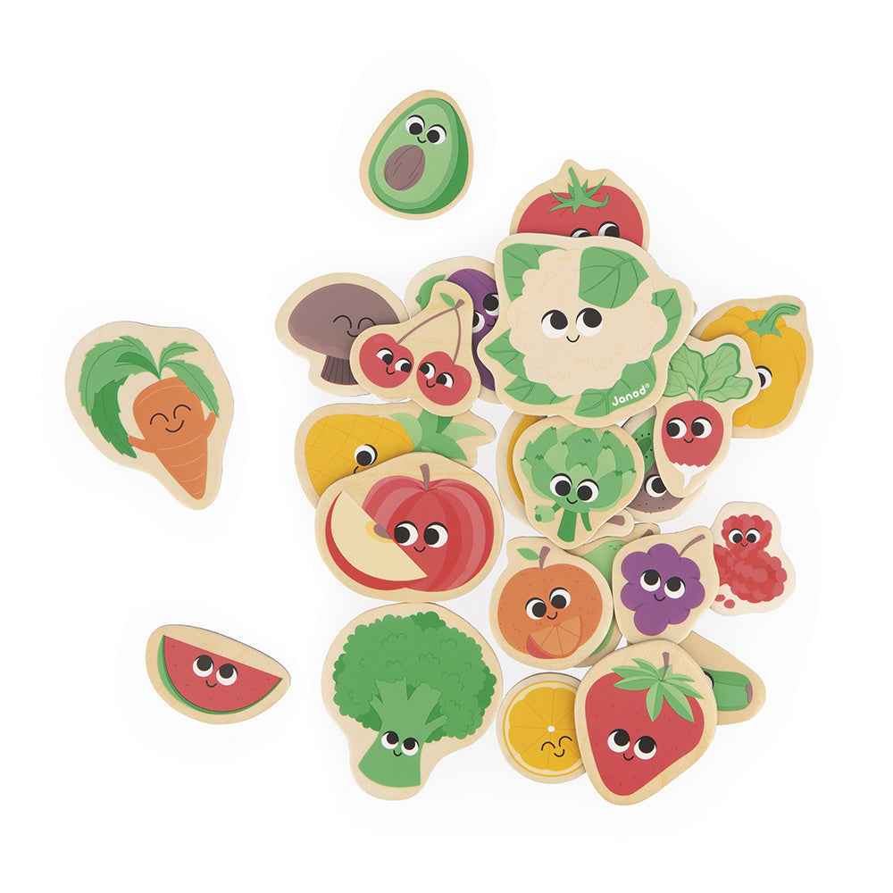 Janod | Fruit & Vegetable Magnets 24 Pieces