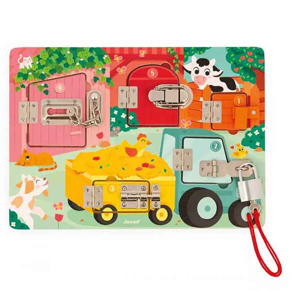 Janod Farm Activity Panel with Locks