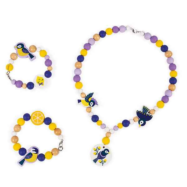 Janod Birdy Wooden Bead Chickadees