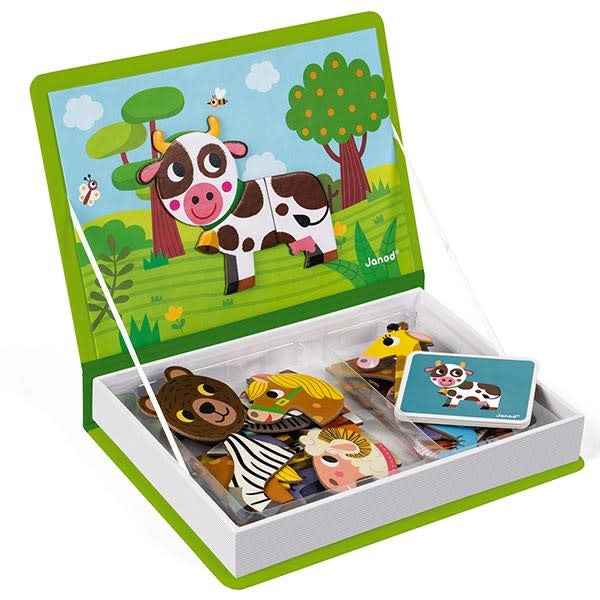 Janod - Magnetic Animal Book - 40 pieces, 3-8 years