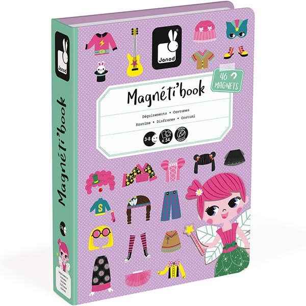 Janod - magneetboek meisjes outfits - 54st 3-8jr