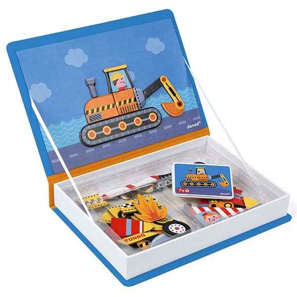 Janod - magneetboek Racers voertuigen - 68st 3-8jr
