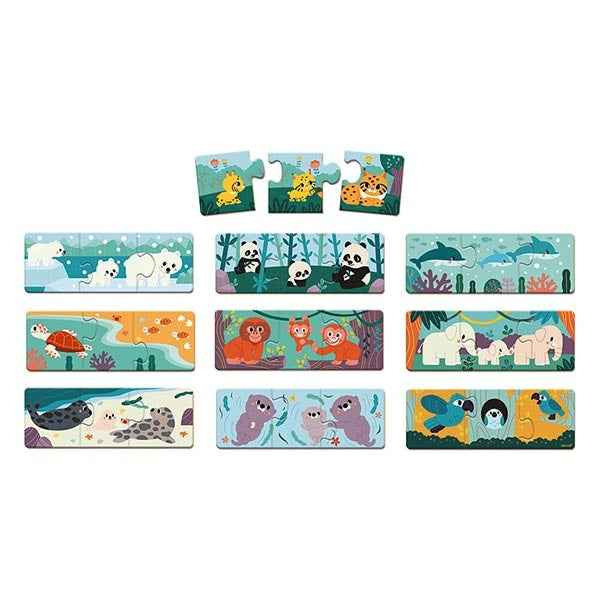Janod puzzel dieren 10x 3 stukjes WWFÂ®