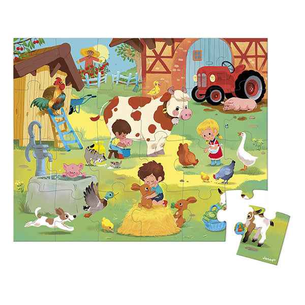 Janod puzzel een dag op de boerderij 24 stukjes