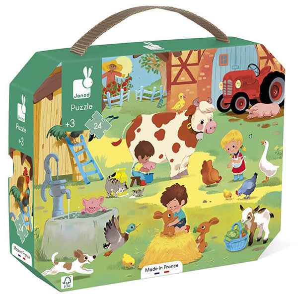 Janod puzzel een dag op de boerderij 24 stukjes