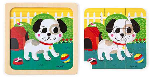 Janod - Dog Titus Puzzle +18M - 9 pieces