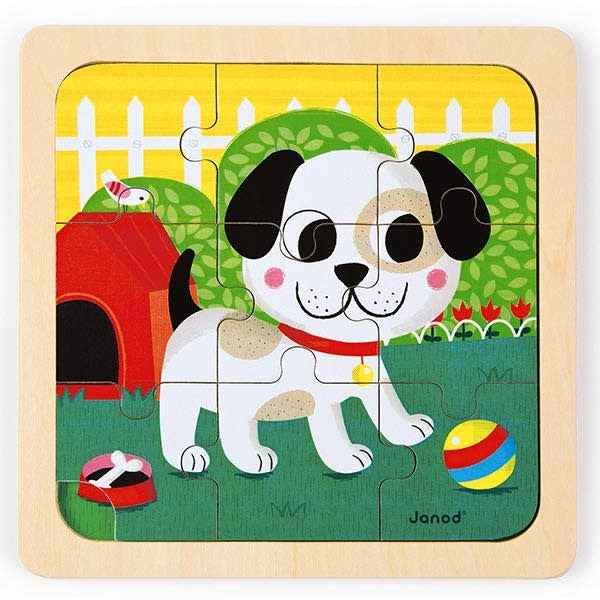 Janod - puzzel Hond Titus +18M - 9 stks