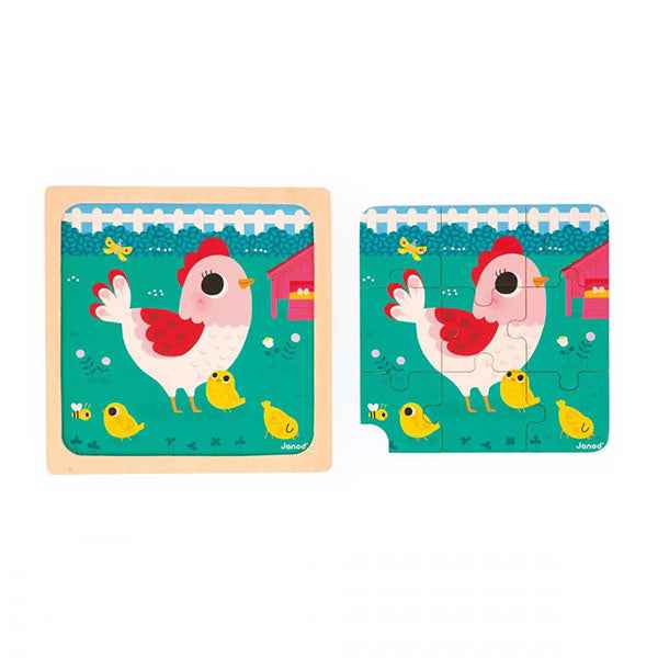 Janod puzzel kip Henriette 9 stukjes