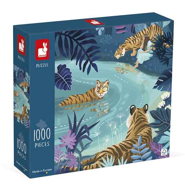 Janod 1000-Piece Tigers Under Moonlight Puzzle