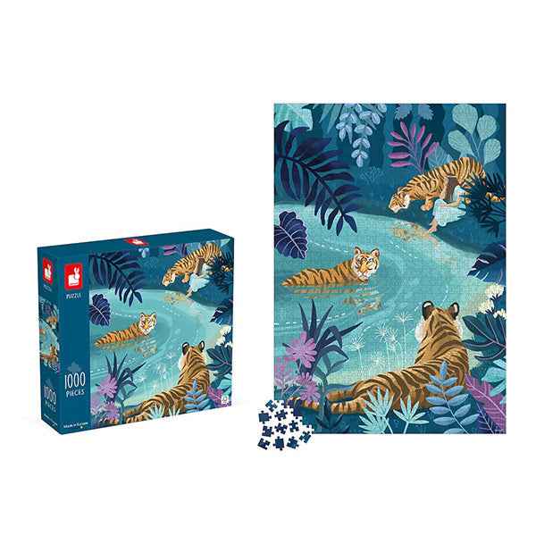 Janod 1000-piece Tigers Under Moonlight Puzzle