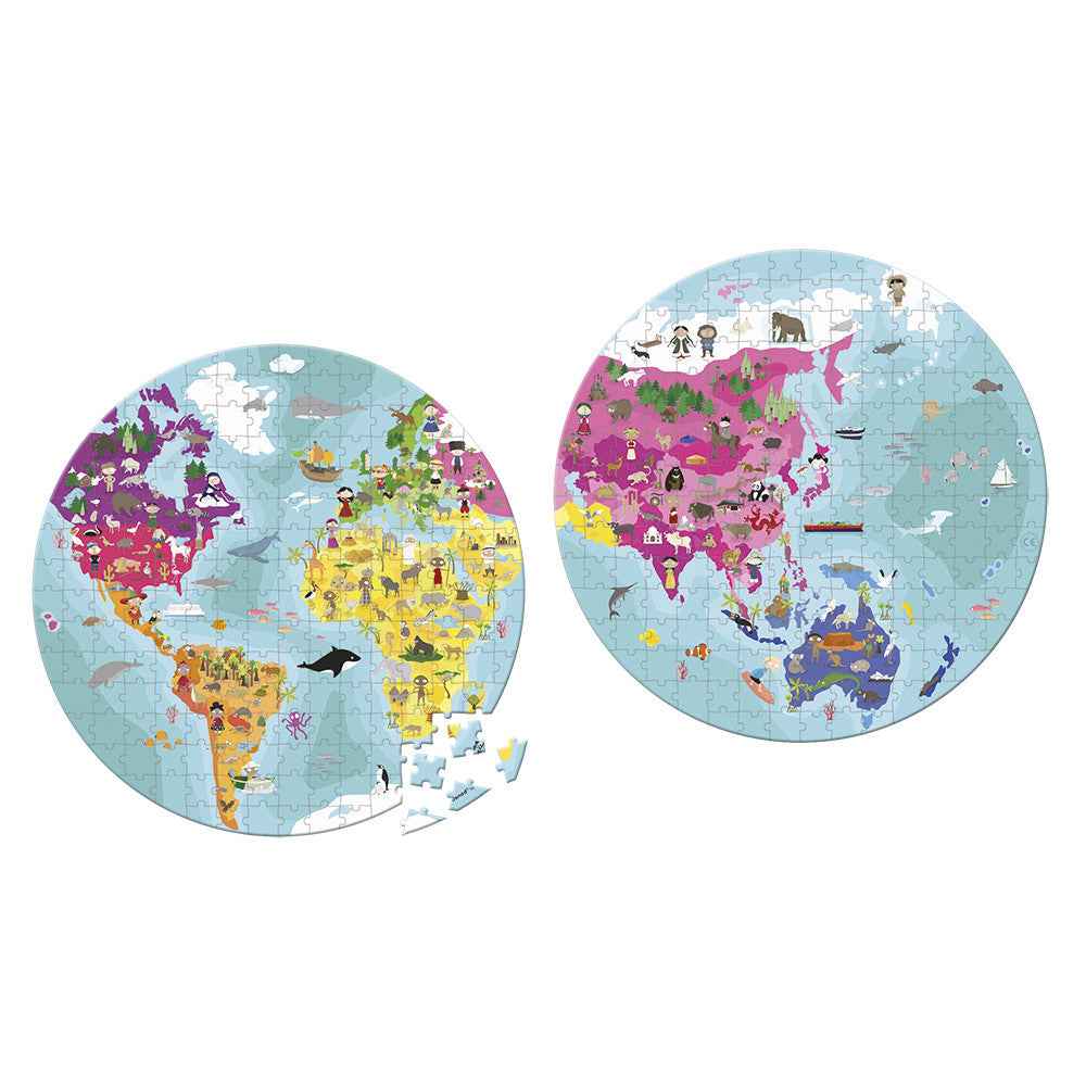 Janod 208-piece world map puzzle
