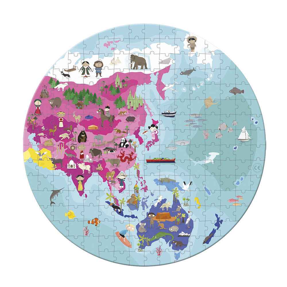 Janod 208-piece world map puzzle