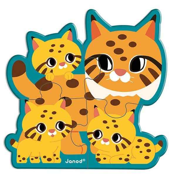 Janod Animal Puzzles, 2, 3, 4, 5, and 6 Pieces, WWF®