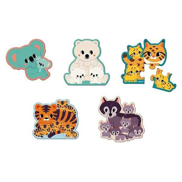 Janod animal puzzles 2-3-4-5-6 pieces WWF®