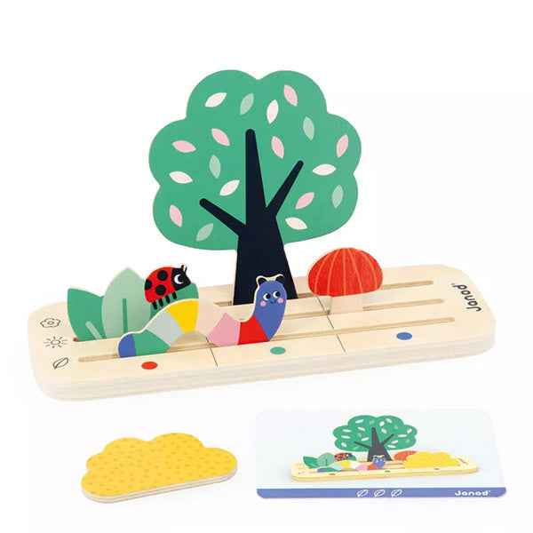 Janod sorting game finds its place in the garden, ages 3+