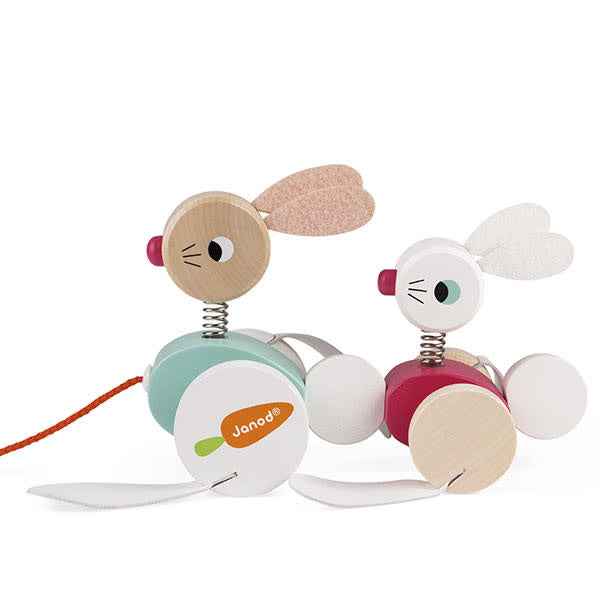 Janod - Pull-Along Rabbit Family - Zigolos