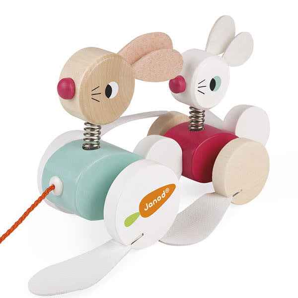 Janod - Pull-Along Rabbit Family - Zigolos