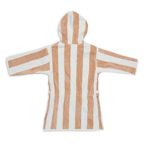 Jollein Striped Terry Bathrobe 1-2 Years Biscuit GOTS