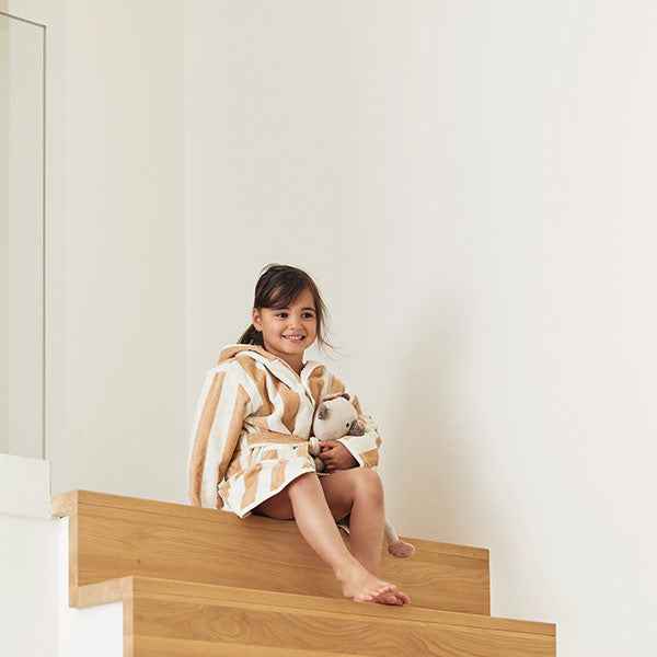 Jollein bathrobe 1-2 years Striped Terry Biscuit GOTS