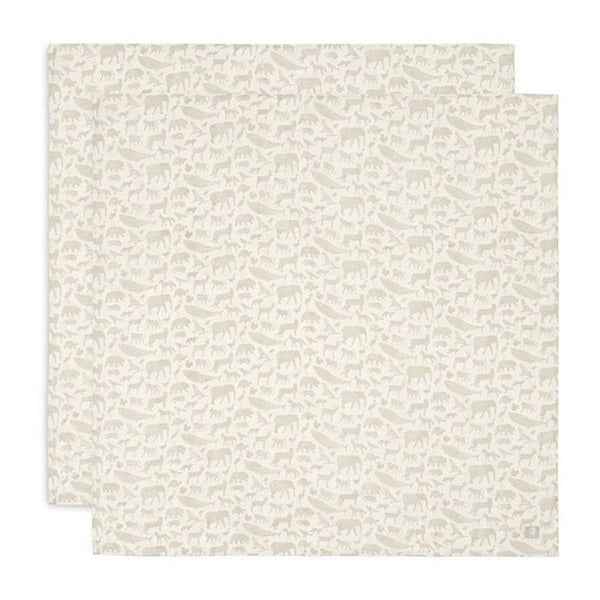 Jollein Hydrophilic Cloth 115cm Animals Nougat 2pack