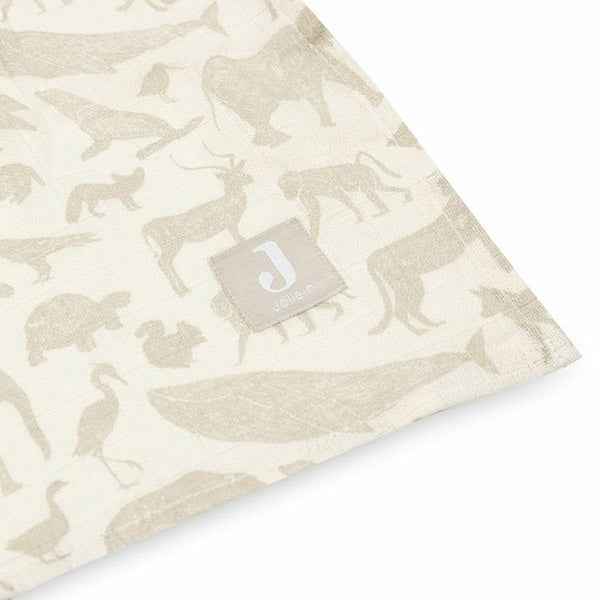 Jollein Hydrophilic Cloth 115cm Animals Nougat 2-Pack