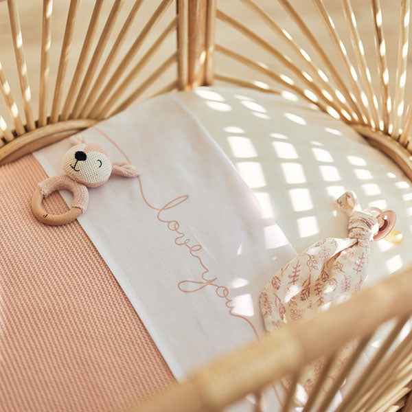 Jollein laken 120x150cm Love you Pale pink