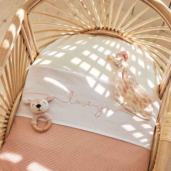Jollein laken 120x150cm Love you Pale pink