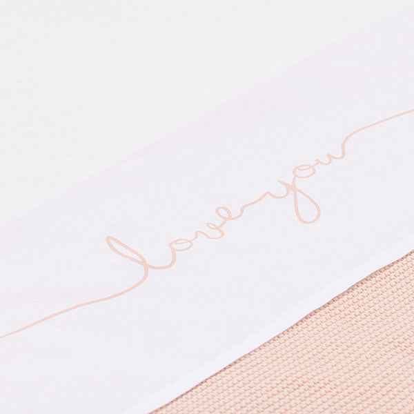 Jollein laken 120x150cm Love you Pale pink