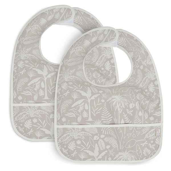 Jollein waterproof baby bib Botanical Nougat, 2 pieces